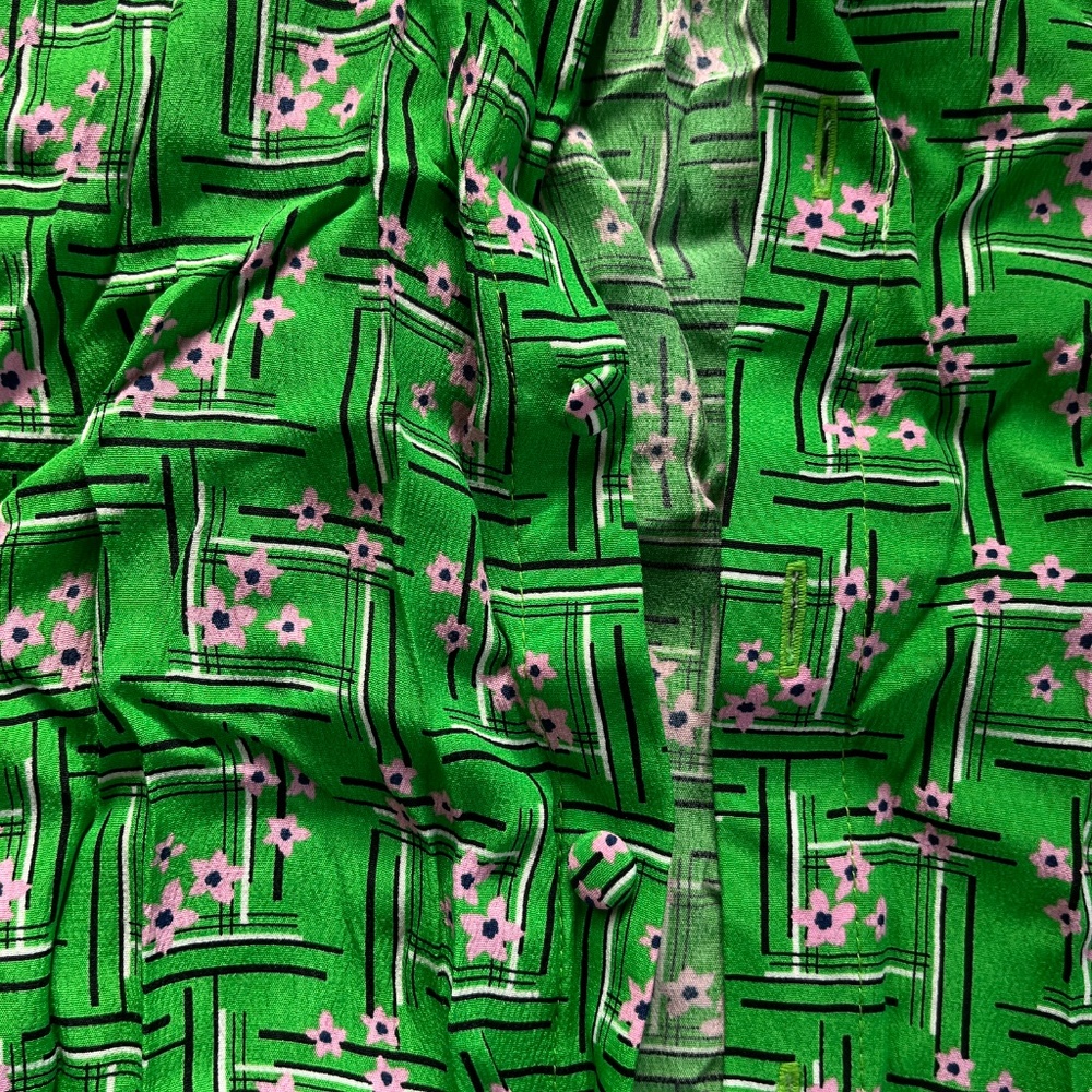 Green Shirt by Roma Uvarov — Vintage Soviet Fabric — XXL - Picture 8 of 11